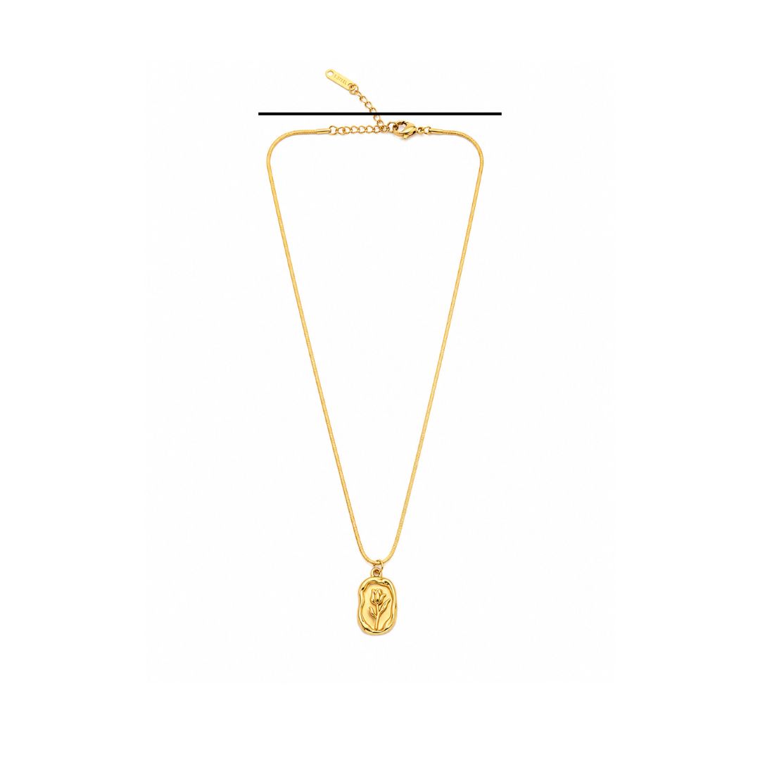 Rose Pendant Gold Chain -- Thecharmingcharms09