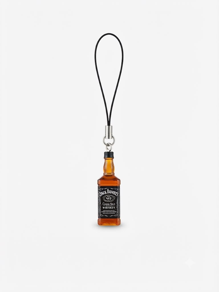 Mini Whiskey Bottle Phone Charm – Stylish & Quirky Accessory